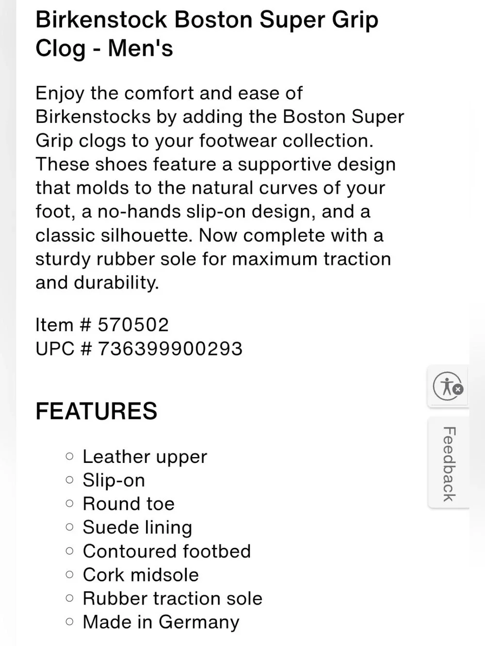 Birkenstock Boston Super Grip Clog - Men's